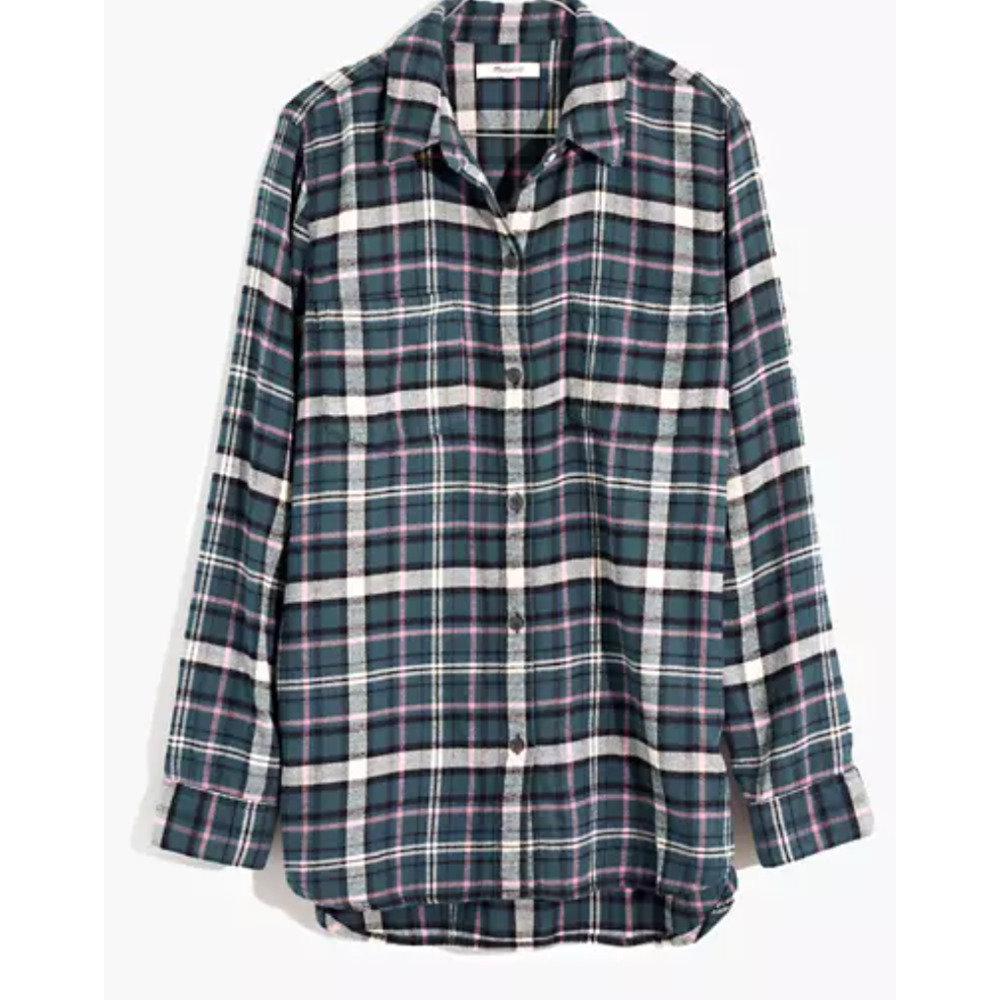 Madewell Flannel Ex-Boyfriend Shirt  Plaid NWOT M